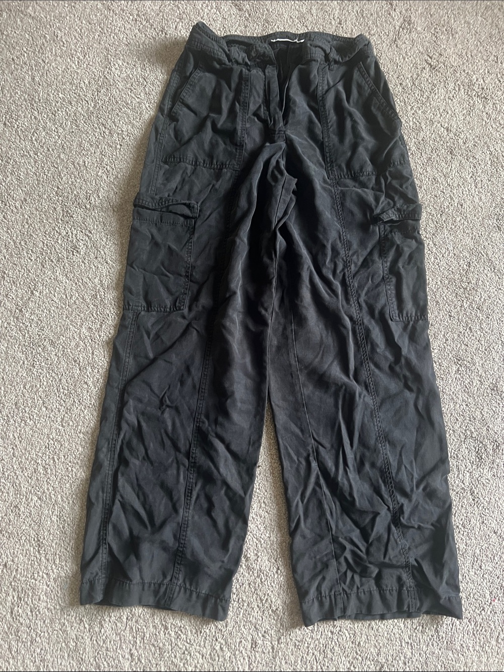 Glassons Size 8 Black Lyocell Linen Cargo Utility Pants